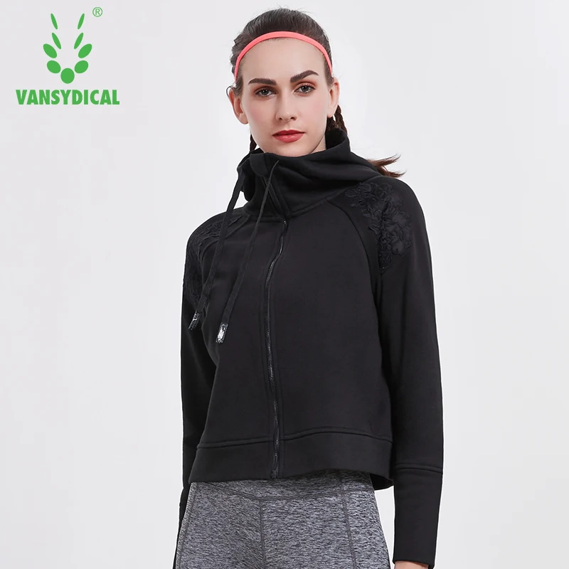 SPT Vansydical зимних видов спорта бег Йога Куртки Топы Для женщин молния вышивка