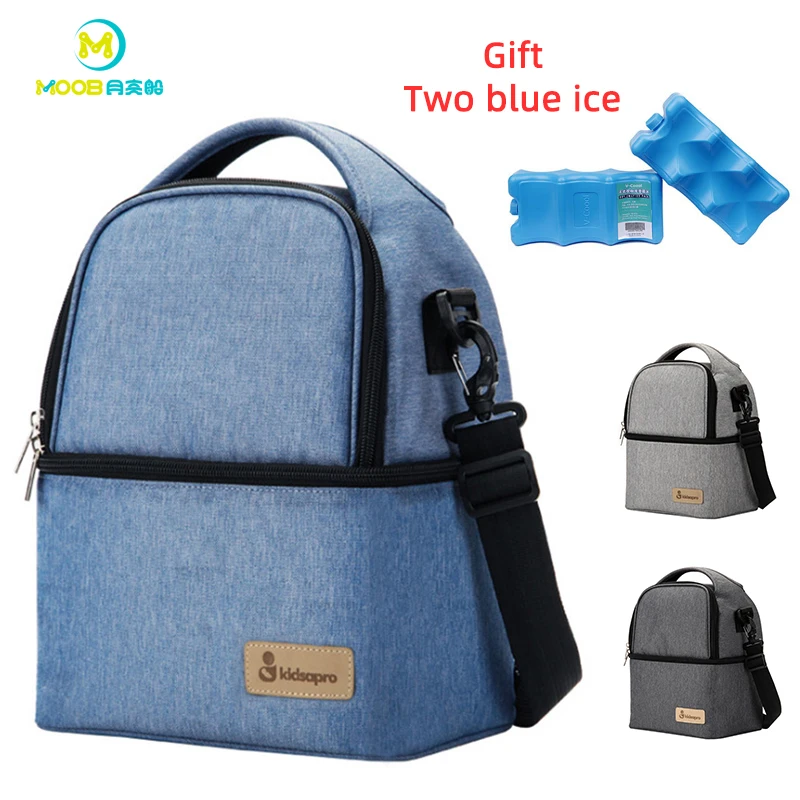 

MOOB Breastmilk Cooler with Ice Pack Healthy Baby Daycare Set - Keep Food Warm or Cool for Go Out Lunch Bag-Large Capacity