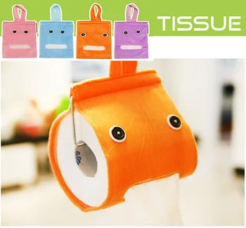 

6 Color Plush Genius Toilet Roll Paper Tissue Box Holder Lovely Home Bathroom Hanging Napkin Case