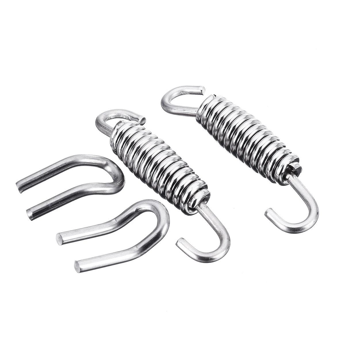 2pcs 50mm/60mm/64mm Motorcycle Exhaust Pipe Muffler Mounting Spring Hooks Link Pipes Stainless Steel