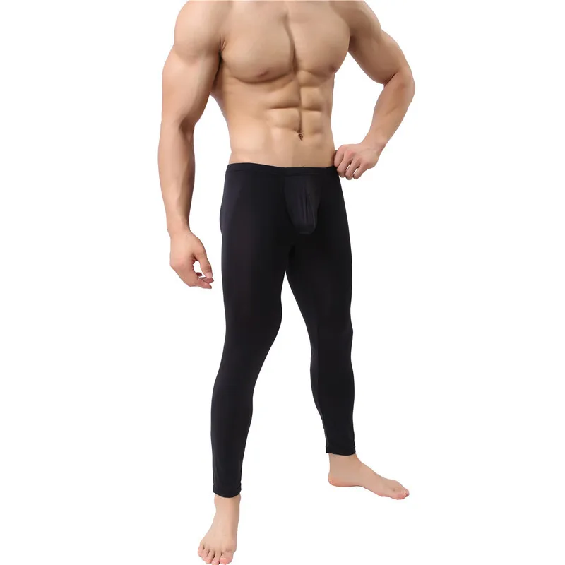 Men s Sexy Leggings Ultra thin Ice Silk Pants Mesh Underwear Pants Tights Leggings for Autumn 4