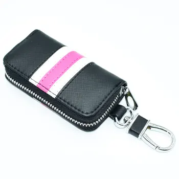 

ATOBABI Leather Car Key Bag Universal Auto Remote Fob Protector Covers Motorcycle Keychain Case Men Women Room Key Chian Holder