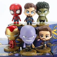 Disney Marvel Мстители Железный человек Халк танос Доктор Стрэндж 6 стиль Q версия фигурка Аниме Коллекция фигурка игрушка модель