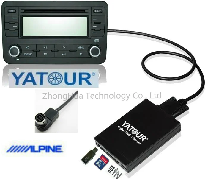 Yatour цифровой музыкальный автомобильный аудио USB стерео адаптер MP3 AUX Bluetooth для Alpine AI-NET интерфейс cd-чейнджер