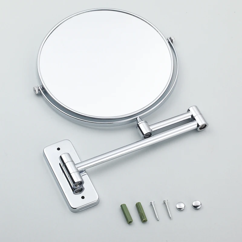 8 Inch Hotel Bathroom Extending Wall Makeup Mirror With 3x Magnification for Cosmetic or Shaving, 360 Swivel Mirrors Chrome 6