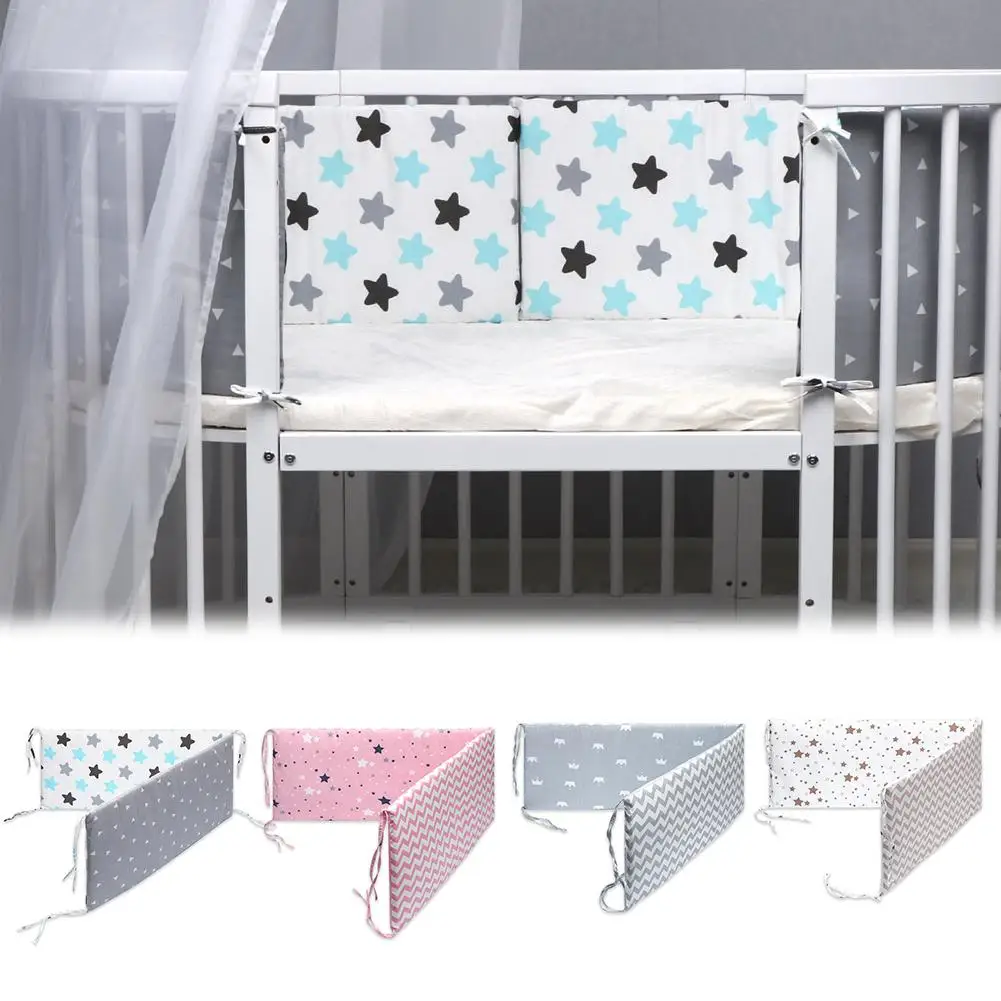 Детская кроватка бампер v-образная Съемная молния хлопок Новорожденные бамперы детское безопасное ограждение линия защита для кроватки унисекс подушка для кровати
