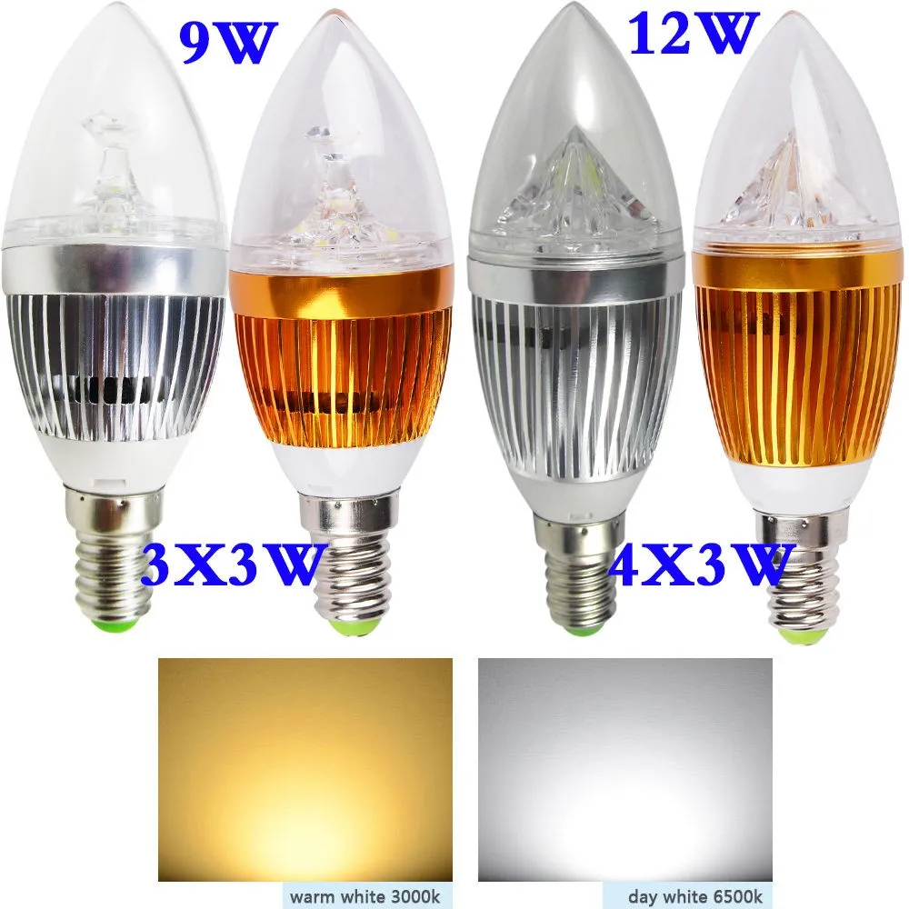 Светодиодный светильник-свеча E14 E27 9 Вт 12 Вт 15 Вт с регулируемой яркостью 110 В 220 В светодиодный светильник-лампа холодный белый/теплый белый