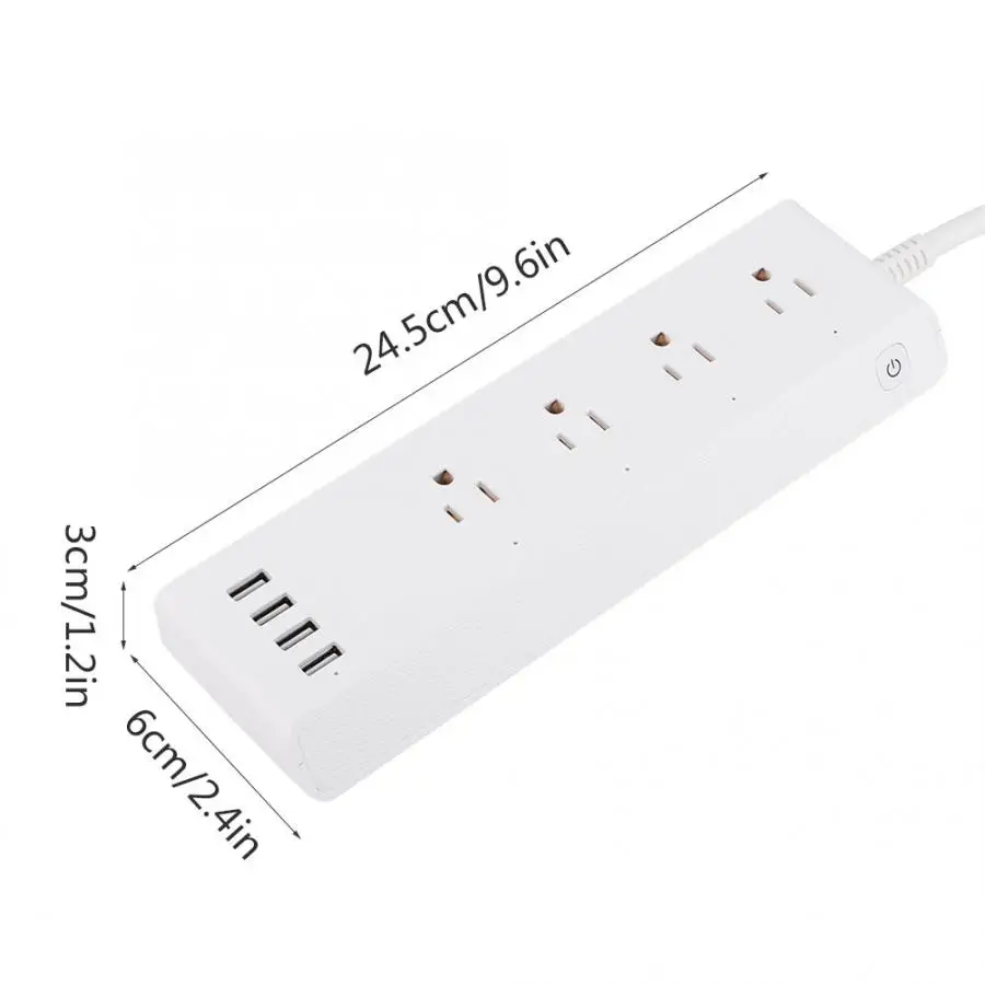 4 порта USB и штепсельные вилки стандарта США умная розетка с дистанционным