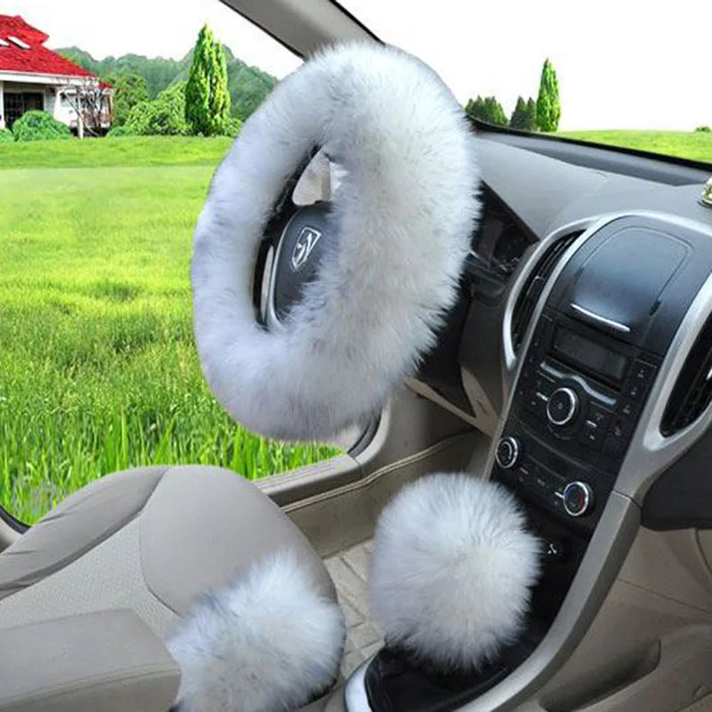 WHITE GRAY WOOL COVER