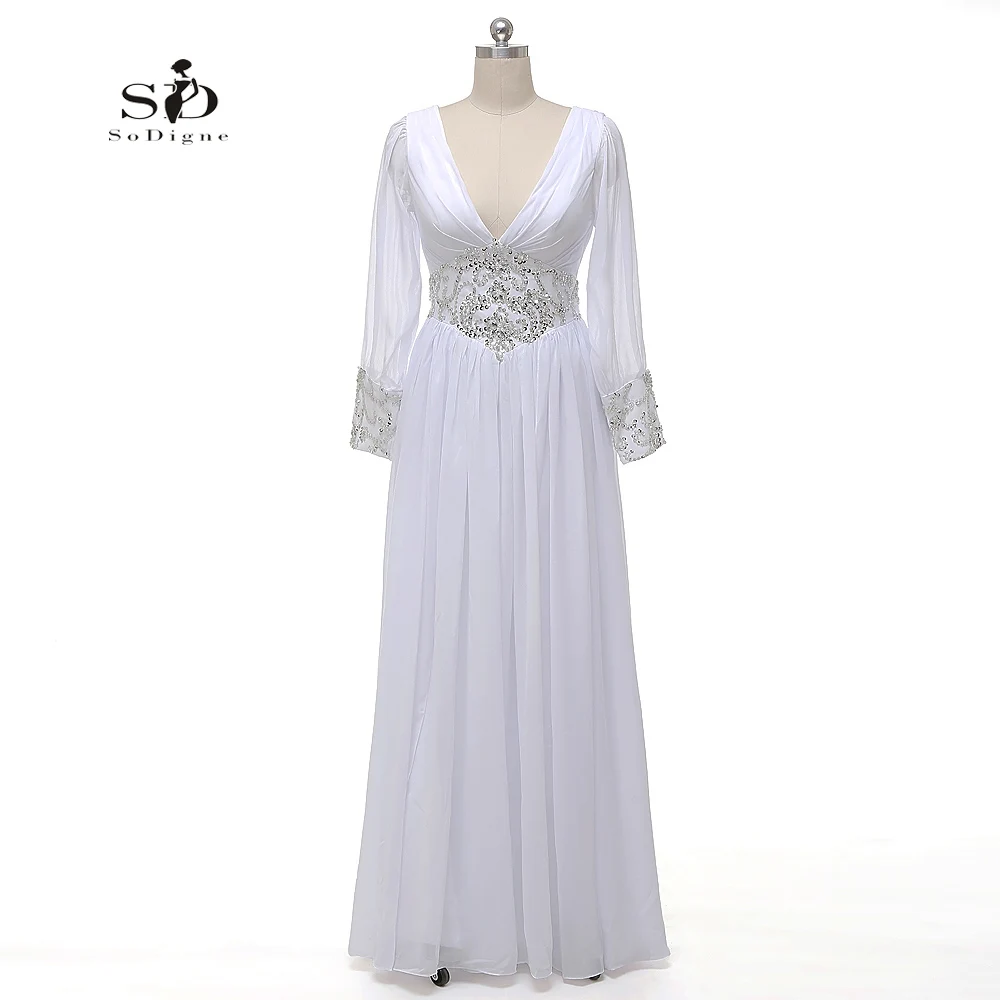 Muslim Formal Dresses 2017 Plus Size Arab Abaya V neck 