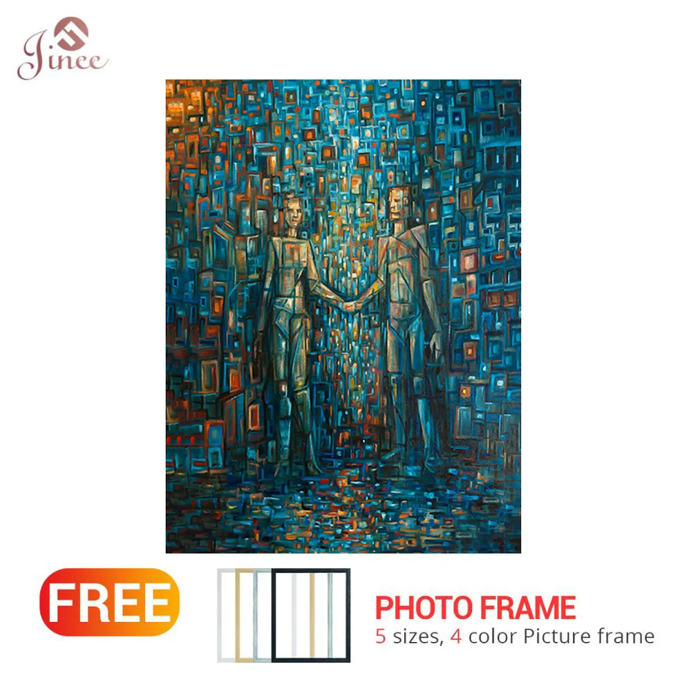 Full Circular 5D DIY Diamond Painting Embroidery Abstract Two Figure Wall Stickers Cross Stitch Home Decoration | Дом и сад