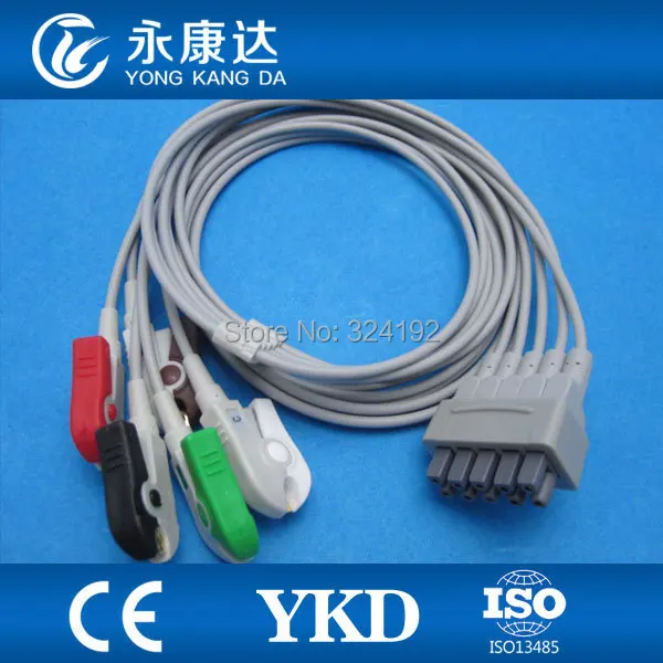 

2pcs/pack ECG monitor Cable,5lead ecg Trunk cable with AHA, Clip for GE-Medical Marqutte Dash 2000