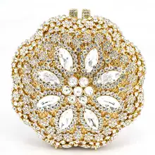 Frauen gold Abend-handtaschen mit Sparkle Kristall Diamanten für Damen Hochzeit Prom Abendgesellschaft Kristall Box Clutch Q45
