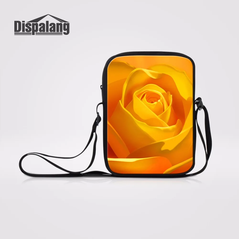 

Dispalang Yellow Roses Pattern Small Messenger Bag Mini School Bags For Girls Casual Shoulder Travel Bag Women Crossbody Bags