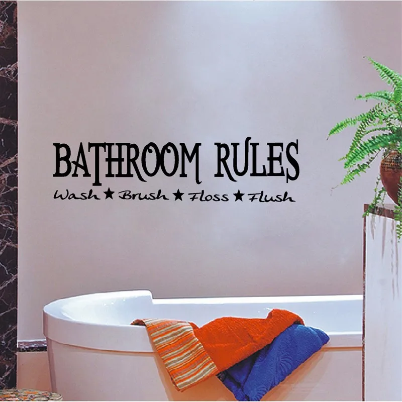 Buy 90x24cm hot selling modern bathroom rules Decal