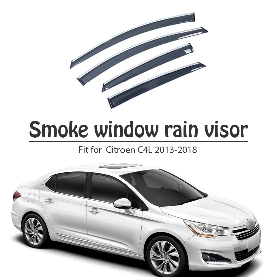 Mcrea 4 шт. стайлинга автомобилей Дым окна Защита от солнца дождь козырьки защита для Citroen C4L 2013 аксессуары