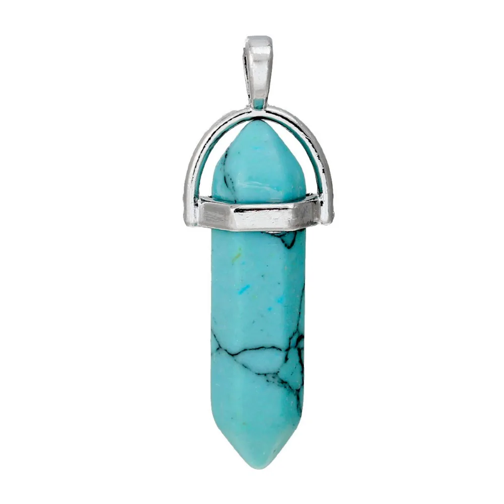 

8SEASONS Jewelry 2016 Hot Fashion Chakra Pendants Pencil Silver Tone Color 4.1x1.4cm(1 5/8" x 4/8") - 3.7 x1.3cm(1 4/8" x 4/8")