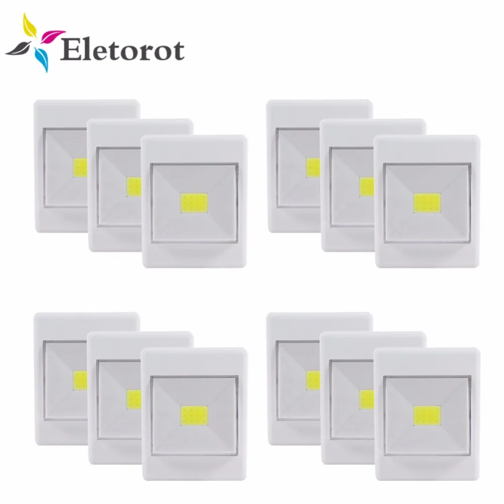 Беспроводная Светодиодная лампа Eletorot 3/6/9/12 в упаковке 4 * AAA батарейки COB