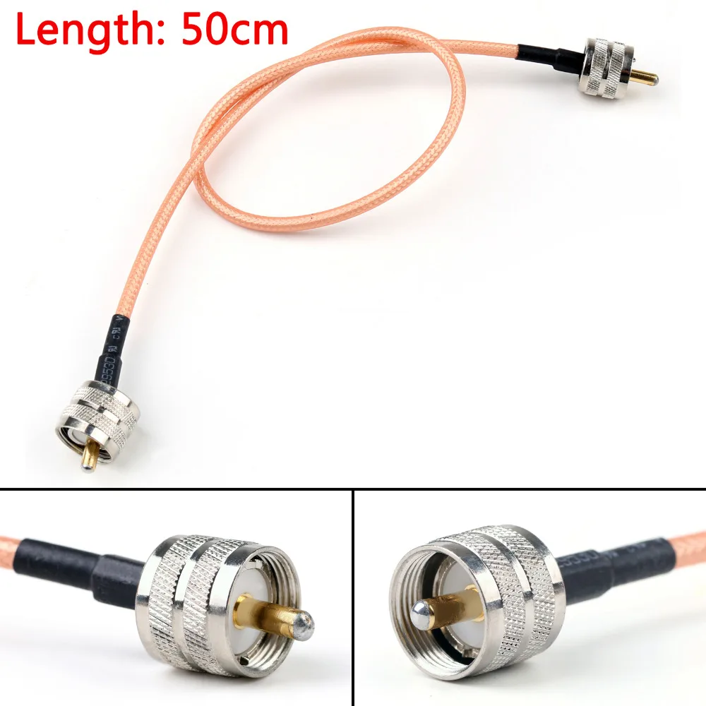 Areyourshop RG142 кабель PL259 UHF штекер для автомобиля радио антенна косичка 20 см 50 см 1 м 2 м провода кабеля