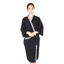 Леопардовый принт парикмахерские Красота спа платье оснастки застежка халат волос Накидки для стилистов салон халат парикмахера ткань