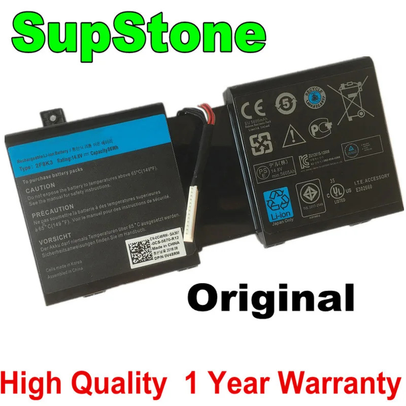 SupStone 86WH новый оригинальный 2F8K3 Аккумулятор для ноутбука DELL Alienware 17 18 18x M17X R5 M18X R3 KJ2PX