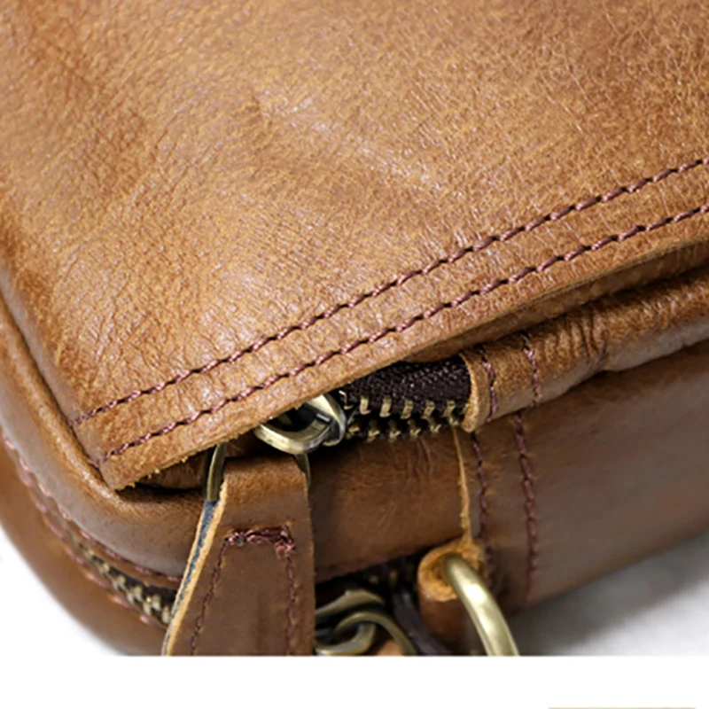 AETOO Handmade men's sports packets shoulder bag Outdoor portable cowhide Cross pack casual mini mad Horse leather waistband