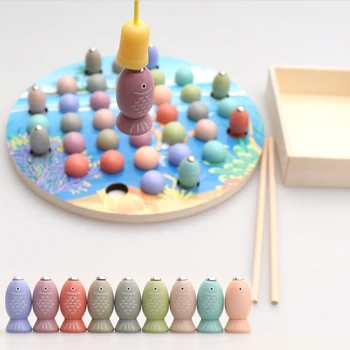 

Montessori Toys for Children Game Multi-functional Fishing Toys for Kids Wooden Clip Beads Baby Early Educational Learning Toy