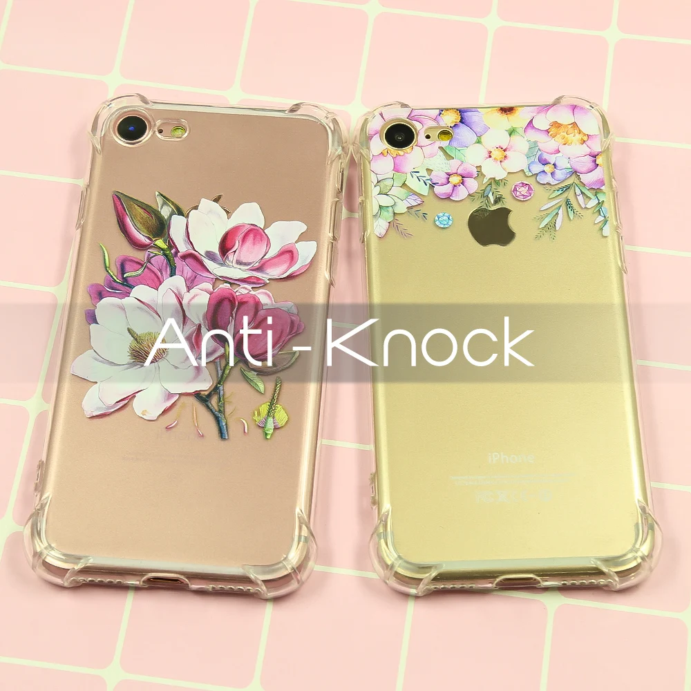 Мягкие TPU анти стук гель чехол для телефона iPhone 5 5S 5C 6 6s Plus плюс 7 8 X Чехол сзади Fundas