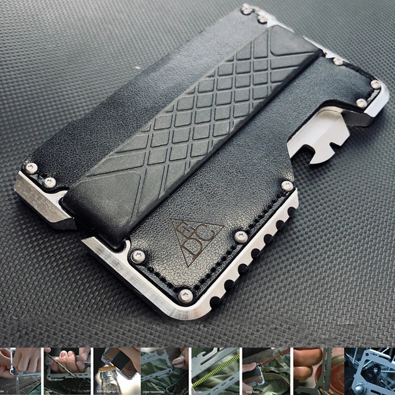 Metal Clip EDC Wallet Tactical Multi function Wallet Card Package Army