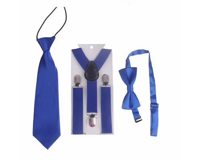 Детские подтяжки для маленьких мальчиков и девочек, подтяжки с бабочкой и галстуком-бабочкой, комплект подтяжек разных цветов YHHtr0015 - Цвет: Royal blue