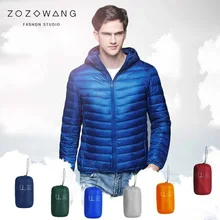 ZOZOWANG 2019 Spring Winter Jacket 90% White Duck Down Jackets Men coat Hooded Ultra Light Down Jackets Warm Outdoors parkas