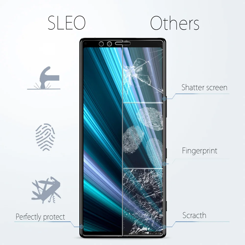 SLEO 2 шт для sony Xperia 1 закаленное стекло полное покрытие 9 H протектор экрана Защитная