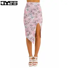 2017 summer Europe and the United States new sexy Slim half-length skirt printed irregular skirt female 80705#