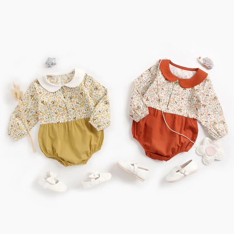 

Infants Rompers Baby Bodysuit Long Sleeve Floral Pattern Romper New 2019 Autumn Winter Girls Baby Girl Clothes Jumpsuit