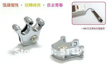 

100pcs 8mm one rhinestone crown slide charms diy accessories