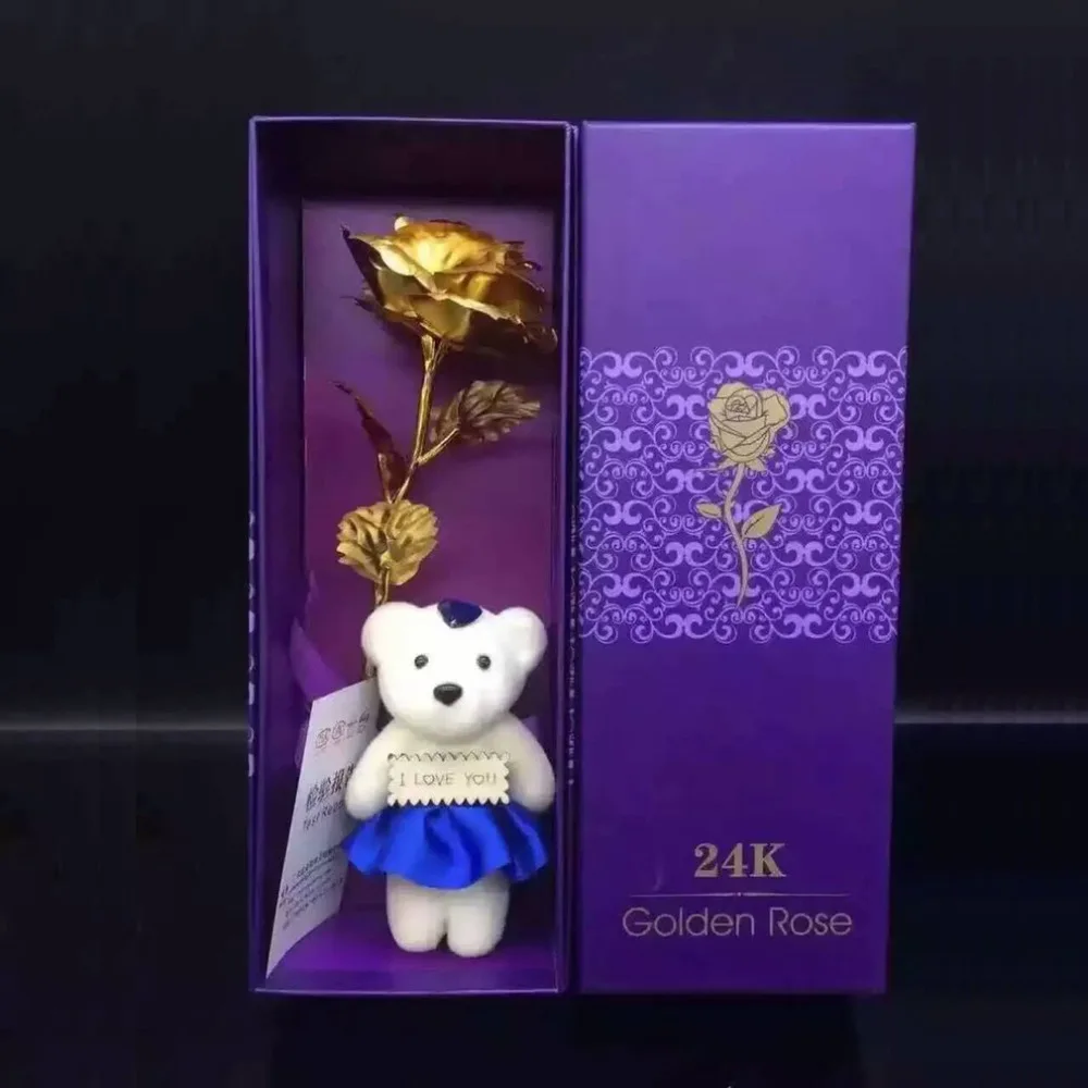 24k позолоченная роза с розой Розничная коробка новые подарки вечная любовью