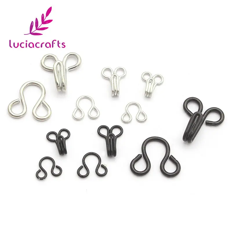 Lucia ручная работа 10 комплектов серебристый/черный 13/16/23 мм металлический крючок