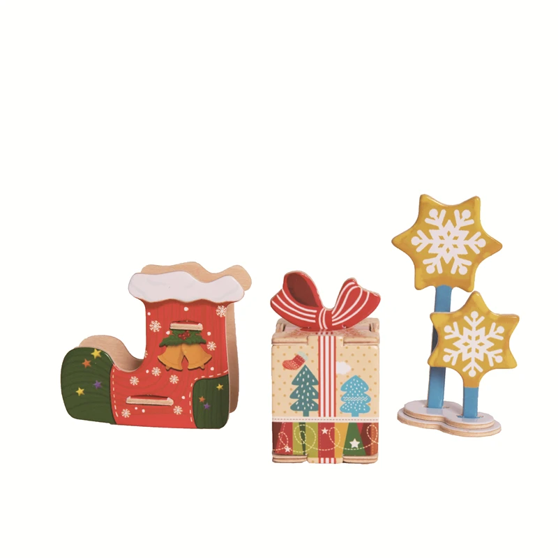 

Home Decor DIY Wooden Christmas Gifts Santa Socks Miniature New Year Ornaments Decoration Noel Xmas for Children CH106