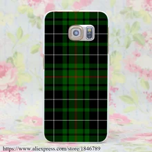 656J Green and Red Scottish Tartan Hard White Case Cover for Galaxy S7 Edge S6 Edge Plus S5 S4 S3 & Mini