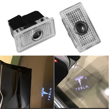 

2x Car Led logo Projector Door Laser Logo Light For Tesla MODEL 3 S X Welcome Light