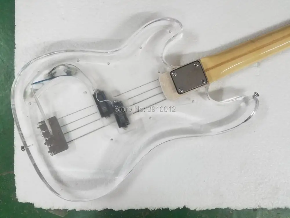 Factory custom acrylic body bass 4 strings Jazz bass instruments shop