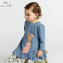 Dave bella/DBM8179; осеннее платье с длинными рукавами для малышей; милое платье с принтом для девочек; Детские вечерние платья на день рождения; одежда высокого качества