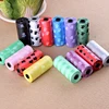 5/10 rollos de impresión de perro Bolsa para popó bolsas de caca de mascota Bolsa para popó de perro gato residuos recoger bolsa limpia para los cachorros de perros al azar Color al aire libre, suministros para mascotas ► Foto 3/6