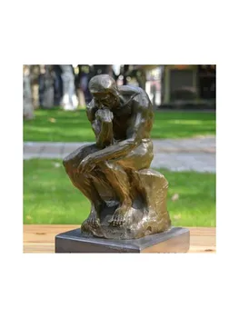 

Western Bronze Statue Art Deco Handmade Sculpture Thinker Meditator Nude Men