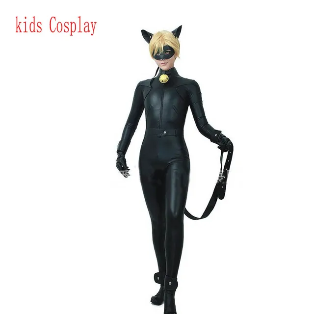 5603 2018 Enfants Garçon Cosplay Miraculeuse Contes De Coccinelle Et Chat Noir Adrien Agreste Salopette Catsuit Tenue Ensemble Complet Halloween