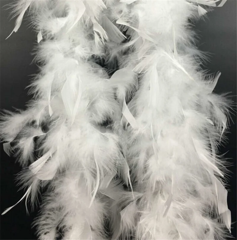 2 метра пушистое перо индейки Боа около 50 грамм юбка отделка для вечерние/костюм/шоу куриное перо полосы свадебные украшения - Цвет: White