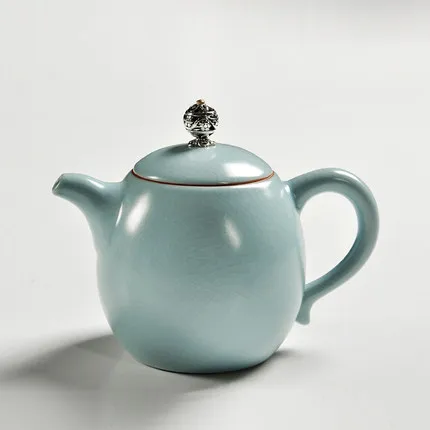 

Azure opening can raise Lango kiln teapot enamel single tea pot Ceramic Kung Fu tea set home teapot