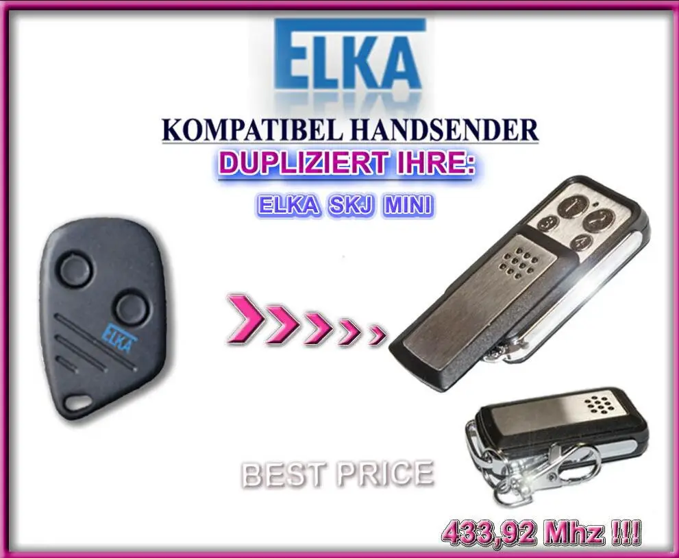 

2pcs ELKA SKJMINI Gate Hand Remote Control Clone / Duplicator