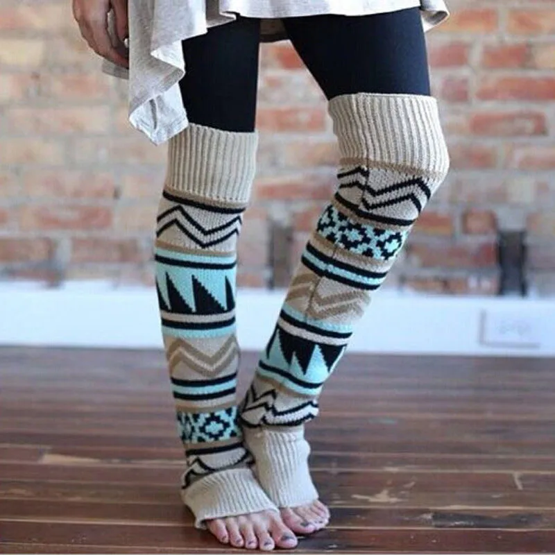 Women Classic Leg Warmers Xmas Knee High Christmas 1 Pairs Holiday Fun