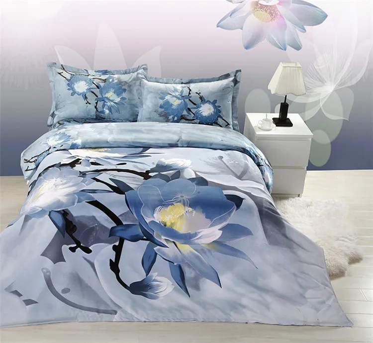 3d Bedding Sets Tyc Blue Bedding Flower Double Bed Game Romantic